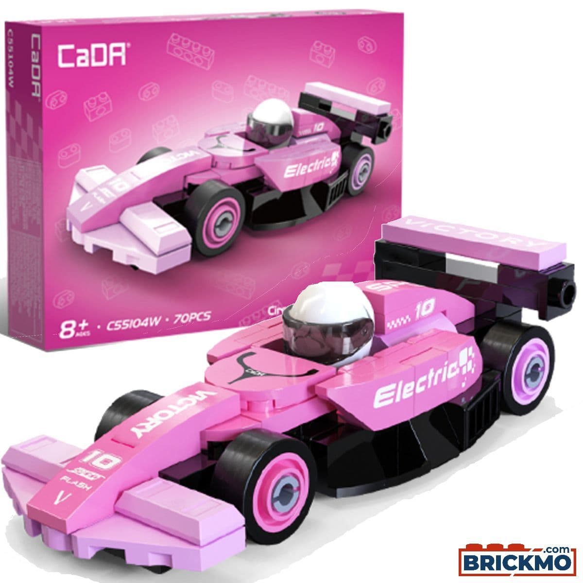 Set de construction CaDA - Voiture circuit racing car rose - 123pcs