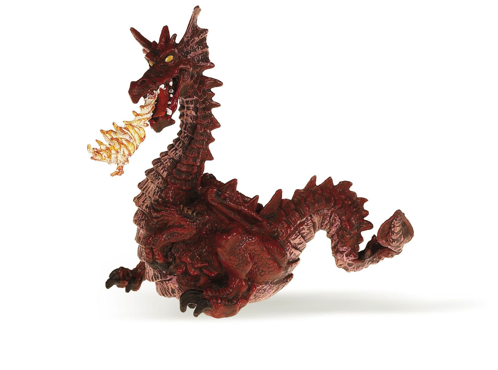 Dragon rouge avec flamme - Figurine Papo