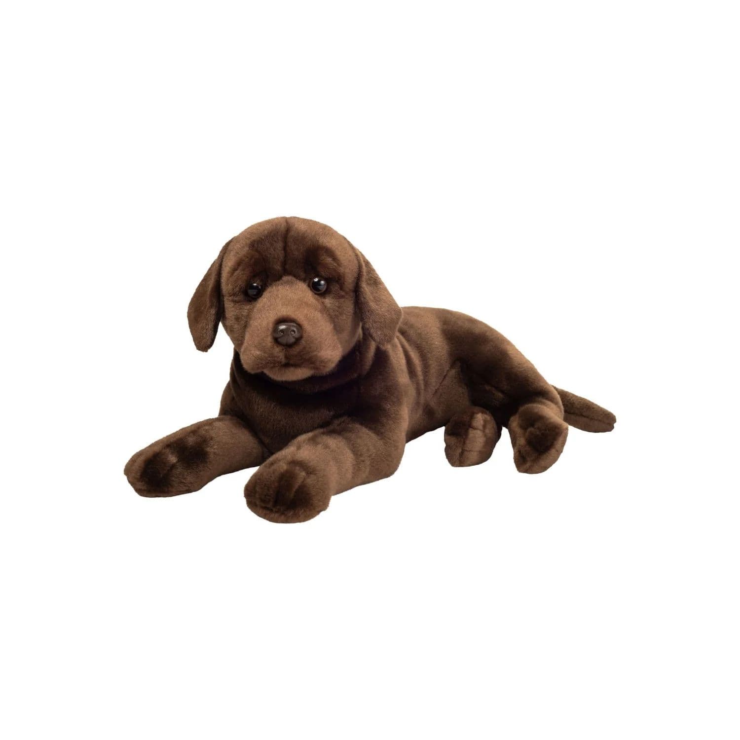 Peluche - Labrador couché brun chocolat