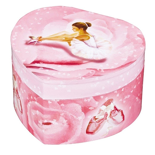 Boite à musique cœur phosphorescent ballerine - Rose