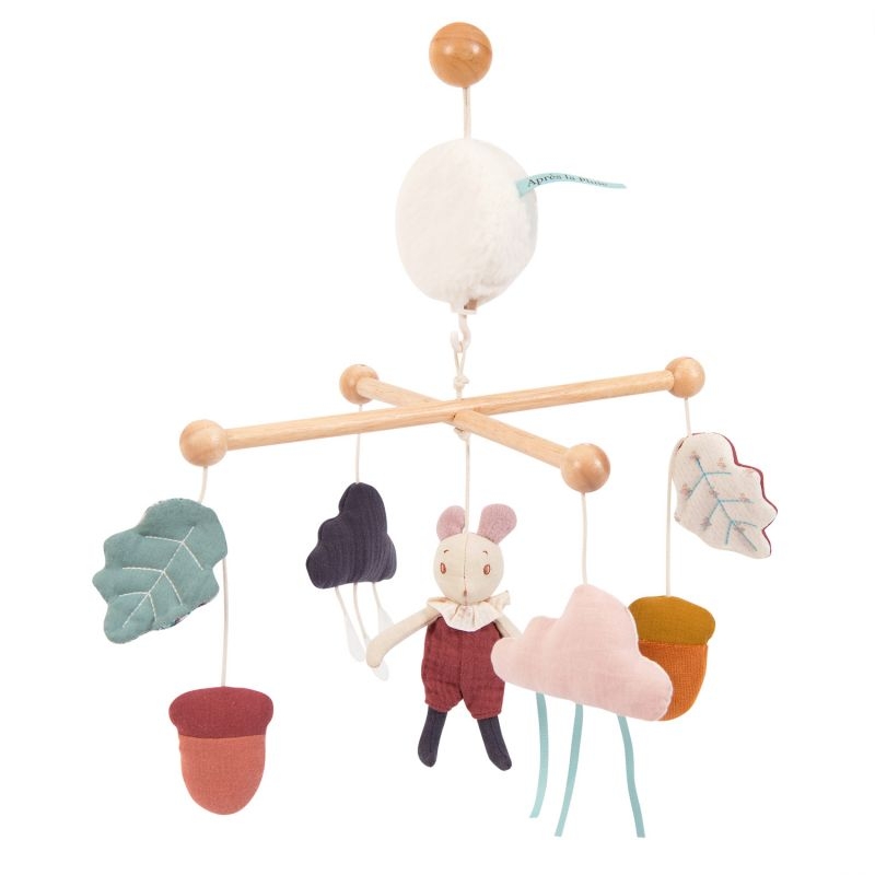 Mobile musical croisillon en bois - Après la pluie