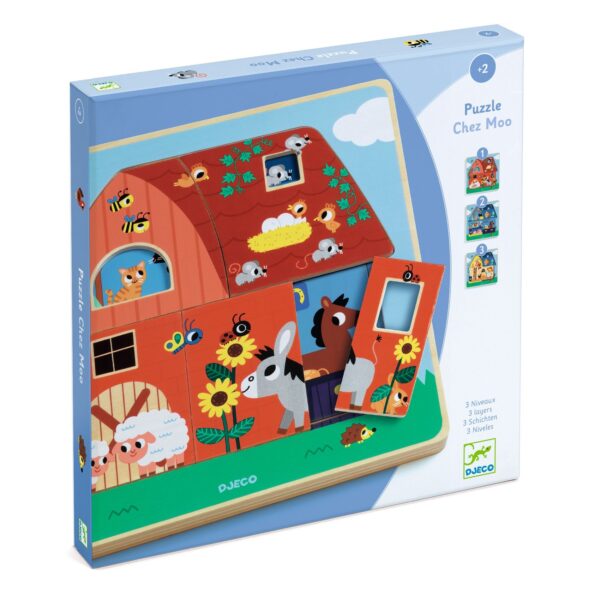 Puzzle en bois - 3 Niveaux Chez Moo – Image 5