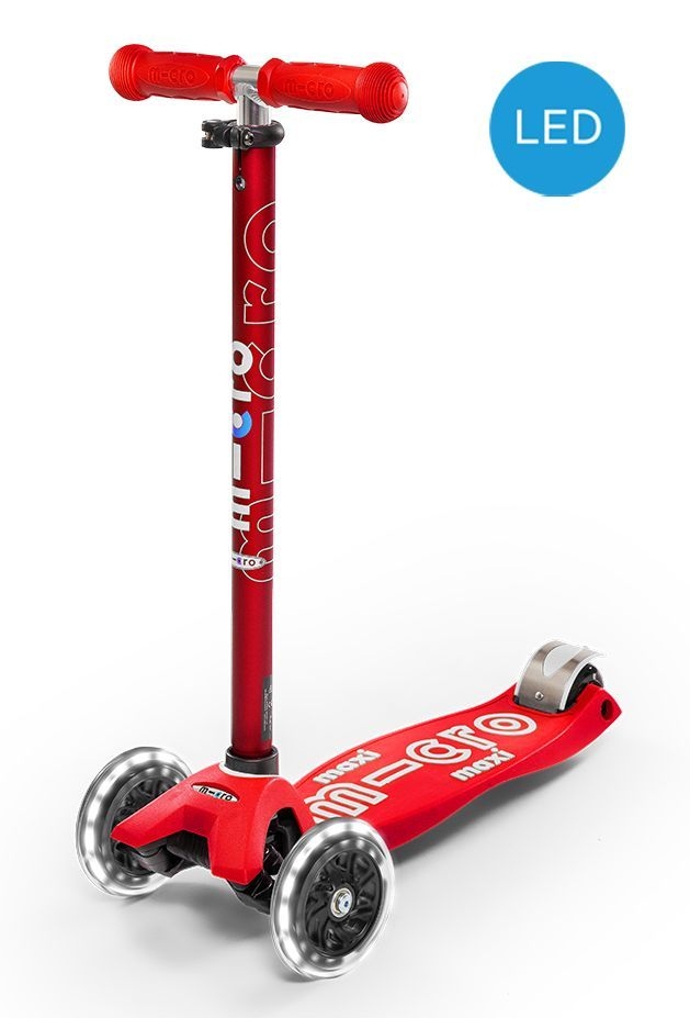Trottinette Micro - Maxi Micro Deluxe LED Rouge