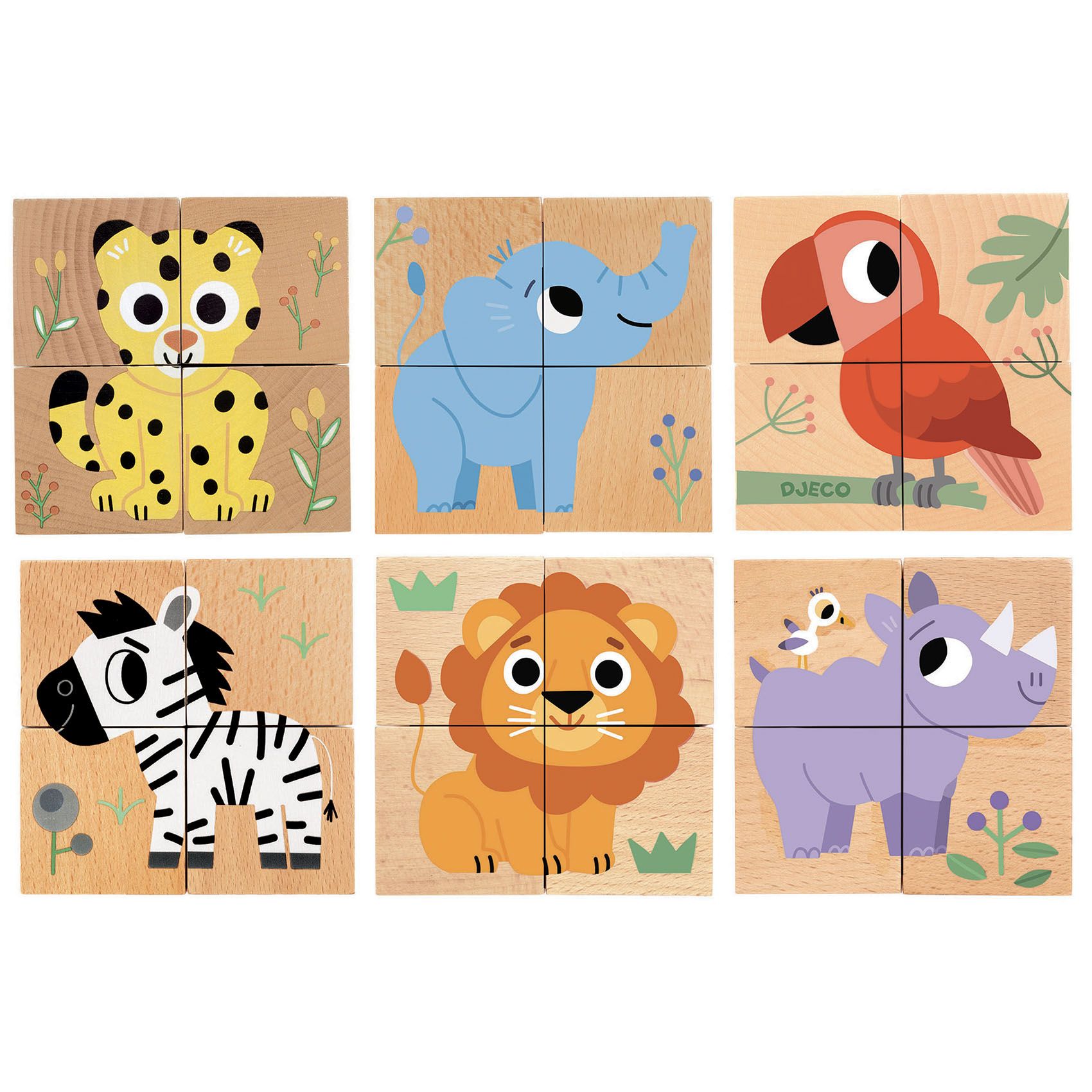 Wild & co - 4 cubes en bois
