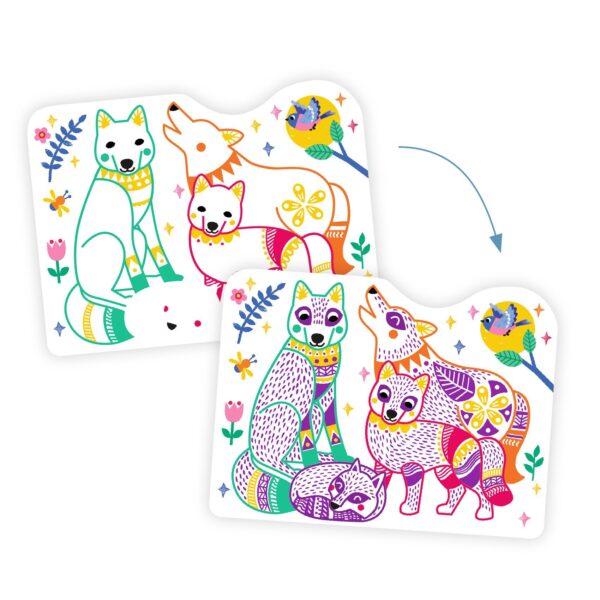 Coloriage à révéler - Famille de la foret – Image 2