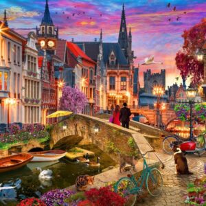 3663384909702-puzzle-bluebird---1000pces---soiree-sur-le-canal