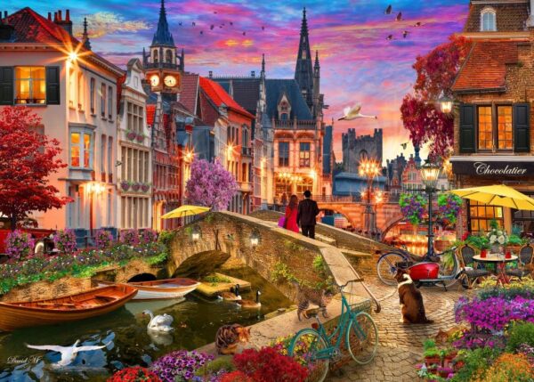 3663384909702-puzzle-bluebird---1000pces---soiree-sur-le-canal