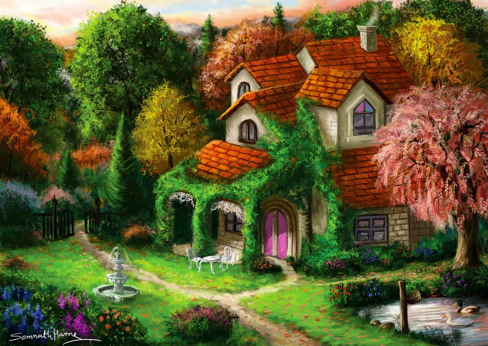 5949194019311-puzzle-enjoy---1000pces---cottage-in-the-forrest