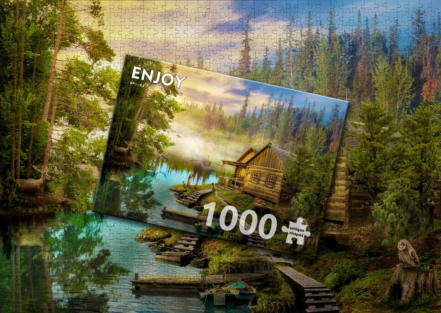2000004005382-puzzle-enjoy---1000pces---a-log-cabin-on-the-river